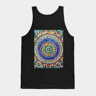 Moroccan tiles with geometric shapes oil painting Tank Top